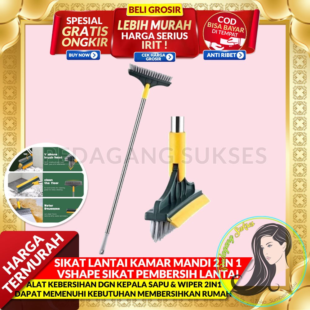 Sikat Lantai Kamar Mandi 2 In 1 Vshape Sikat Pembersih Lantai Toilet Kamar Mandi 2 In 1 Praktis