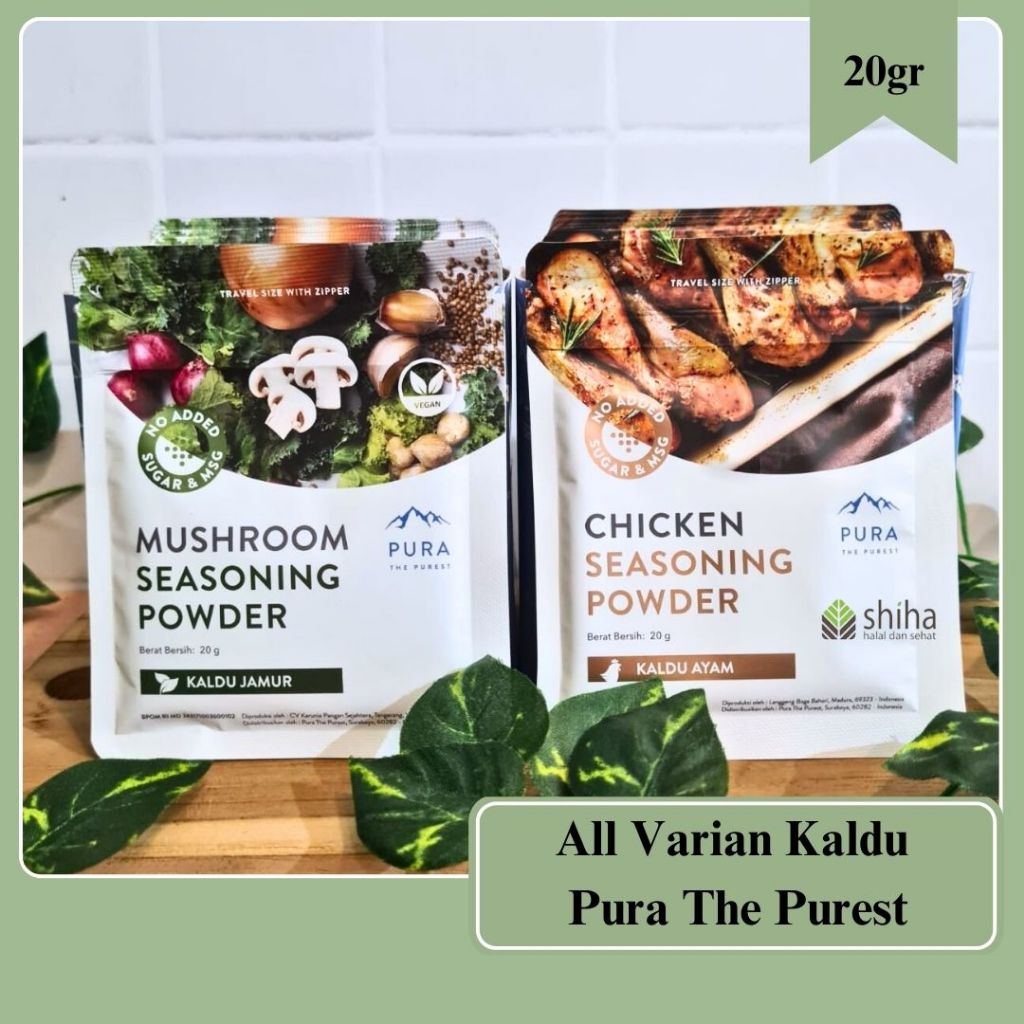 

Pura Kaldu Asli | 4 Bumbu Kaldu Ayam Kampung, Sapi, Jamur & Salmon (20gr) - No Msg | Warungshiha