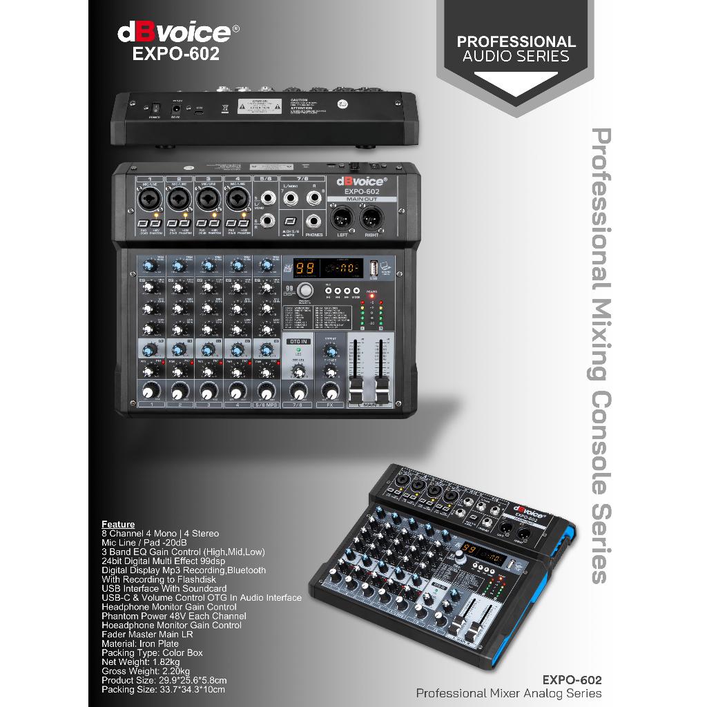 EXPO-602 MIXER 6 CHANNEL DBVOICE ORIGINAL / MIXER 8 CHANNEL / EXPO602 DBVOICE / EXPO 602 DBVOICE
