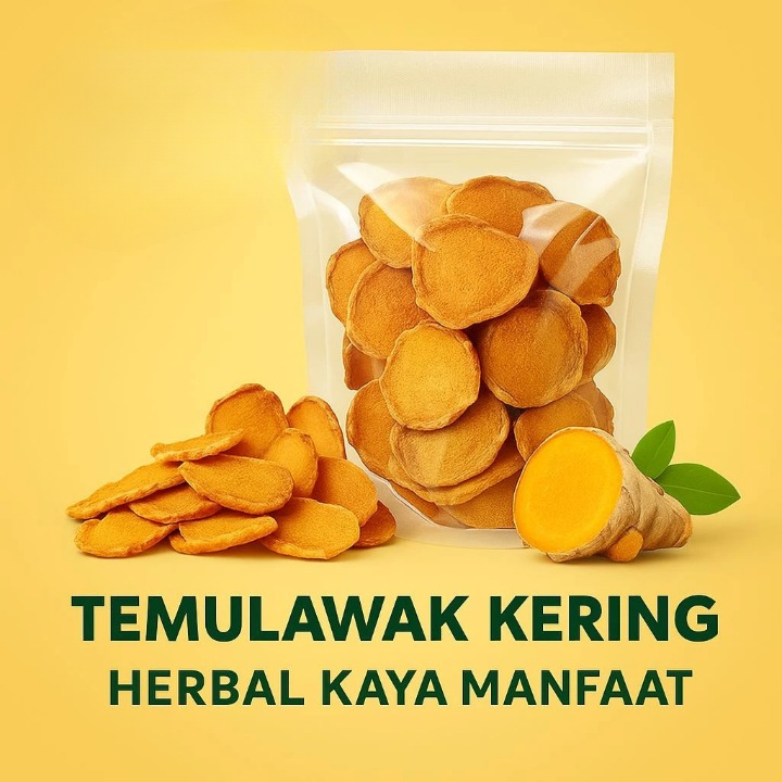 

Temulawak Kering Herbal Vacum 250gram Rempah Tradisional Organik Alami