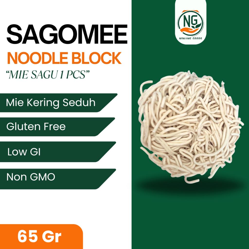 

Mie Block Satuan Sago Mee Free Gluten Mie 65 gram SagoMee Noodle block mie sagu