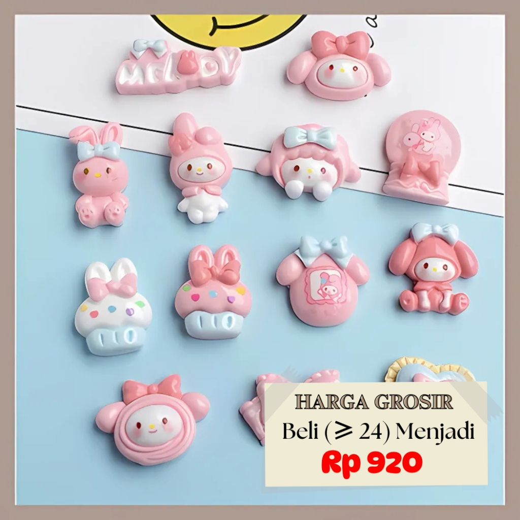 

Resin DIY Clay Stiker 3D Cartoon Decor Dompet Casing Botol Dekor Sepatu Motif Melody 3D-015