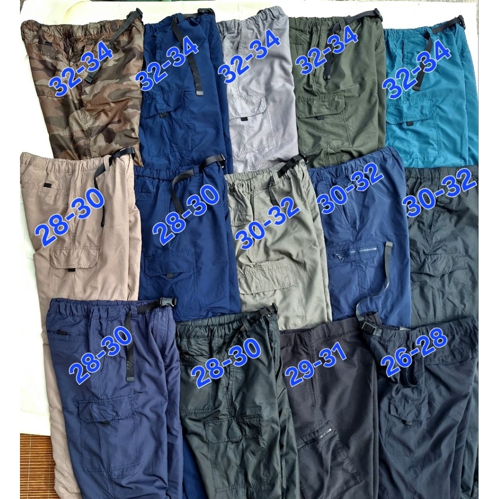 Celana  UNIQLO Cargo Outdoor Warm lined Parasit hitam camo army loreng Navy Coklat Abu Grey Parasut