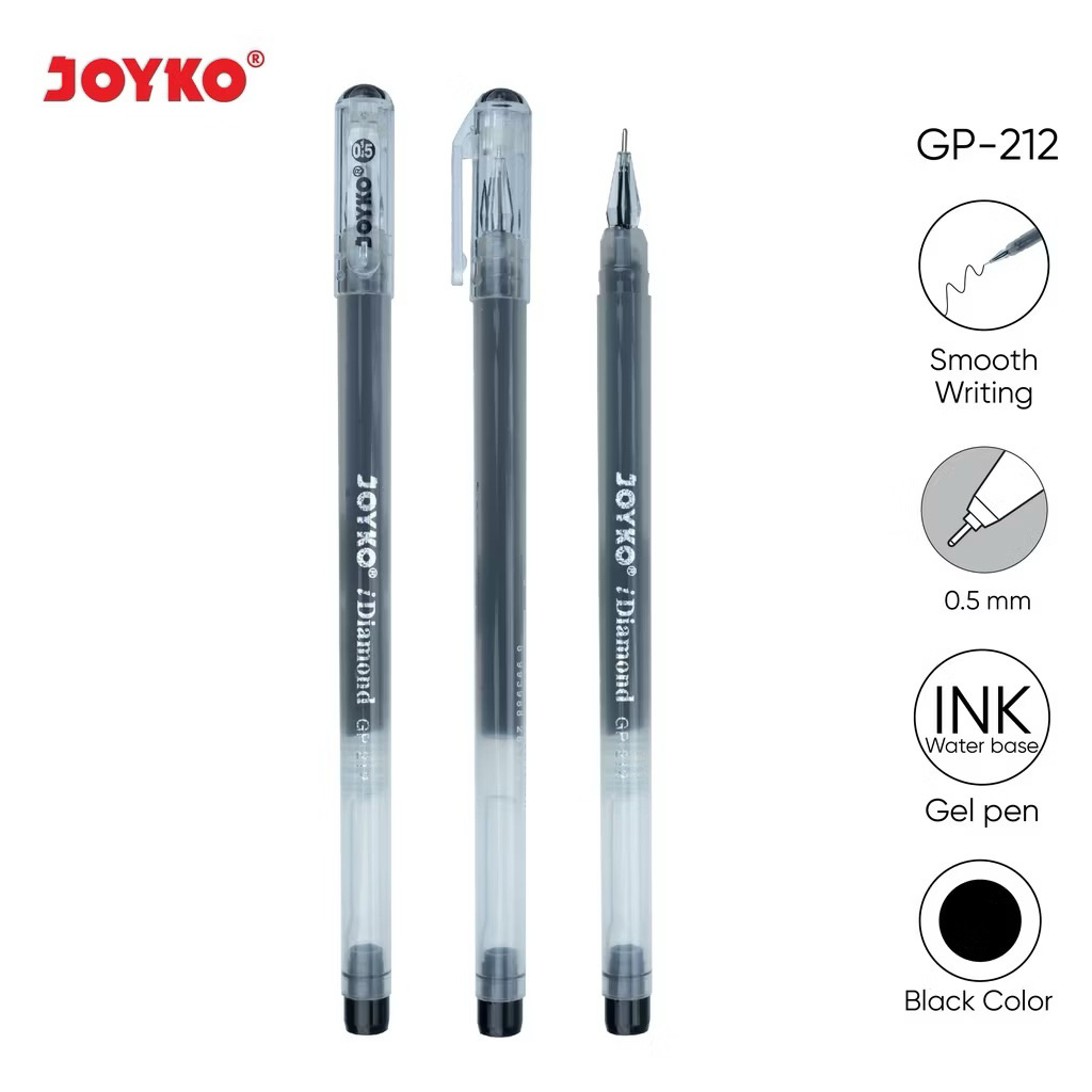 

Gel Pen Pulpen Pena Joyko GP-212 iDiamond 0.5 mm (isi 12 bolpen)