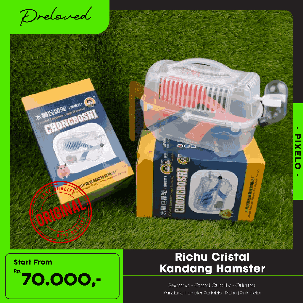 Richu Cristal Kandang Hamster / Portable Hamster Cage / CHONGBOSHI (Second Good Quality)