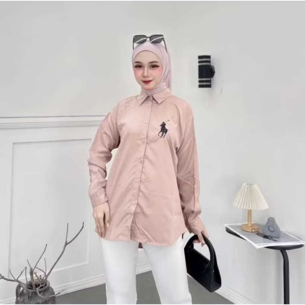 ORIGINAL` KEMEJA WANITA BORDIL POLO/KEMEJA WANITA KEKINIAN/KEMEJA KOREAN STYLE REMAJA