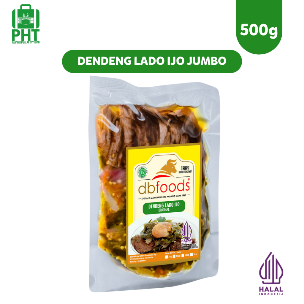 

Dendeng Lado Ijo DBFOODS 500g Praktis Siap Makan Original Asli Padang