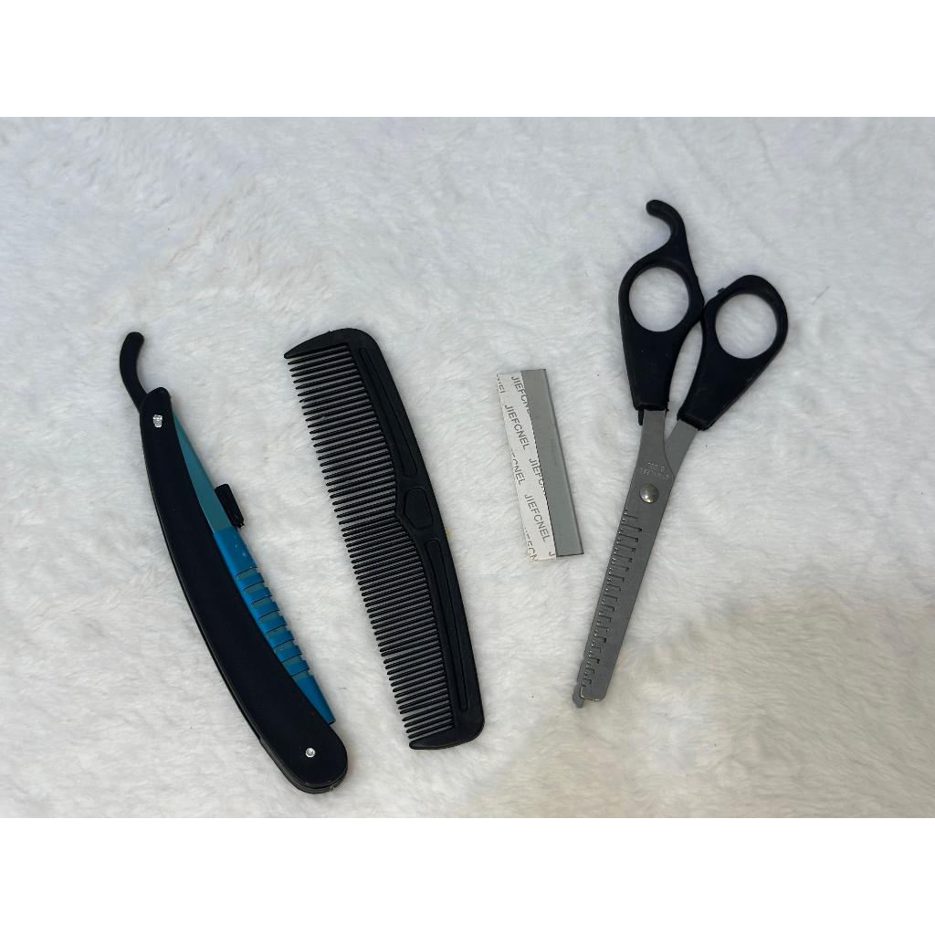 < SJA > Gunting Penipis Rambut / Gunting Sasak Set Cukur Rambut Sisir Rambut / Alat Gunting Rambut ,