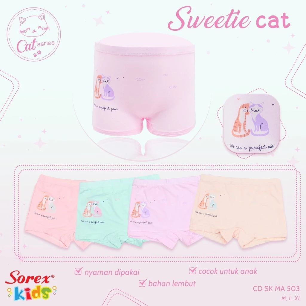Grosir Sorex Isi [ 6 Pcs ] Boxer Anak Sorex 503 Super Soft Balita, CD Sorex Kids Perempuan, Celana D