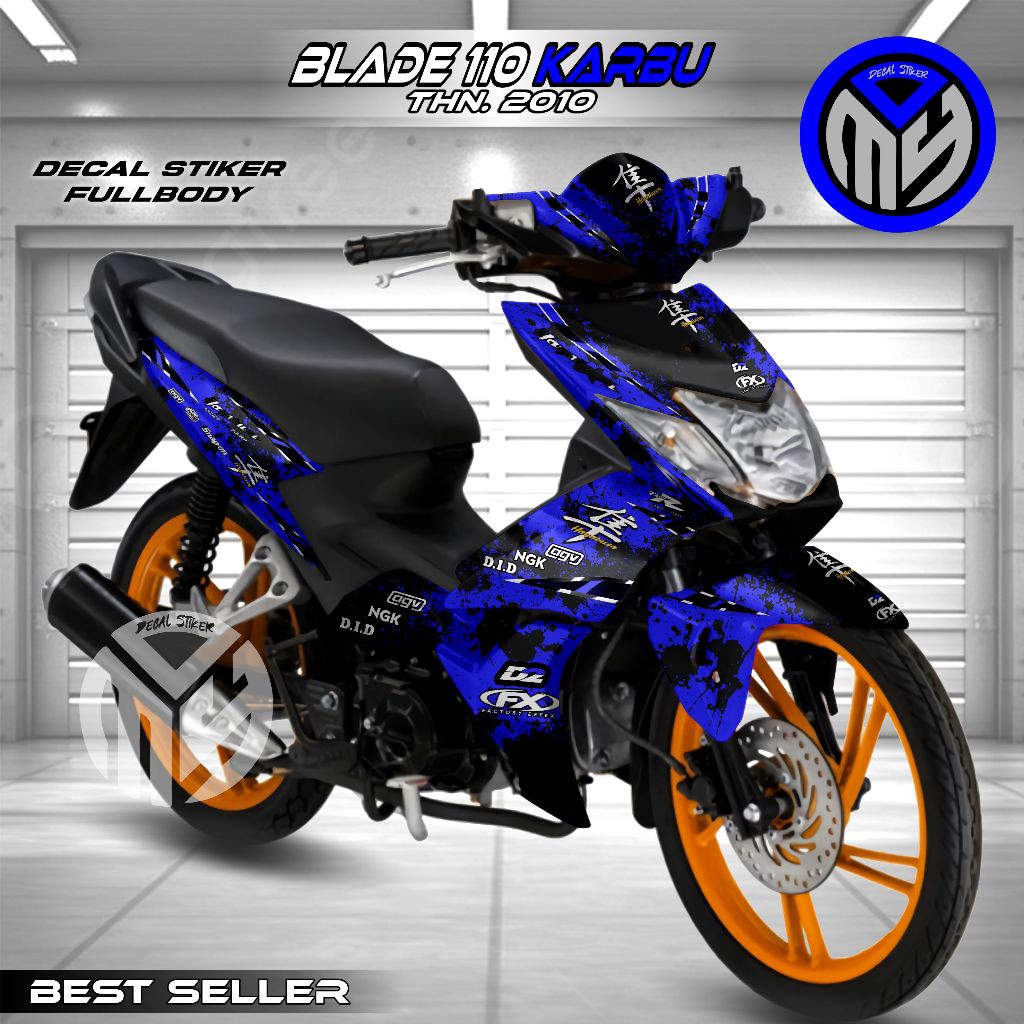Decal Blade 110 Old Full Body - Stiker Blade 110 Karbu Fullbody - Dekal Blade Old-Striping Blade