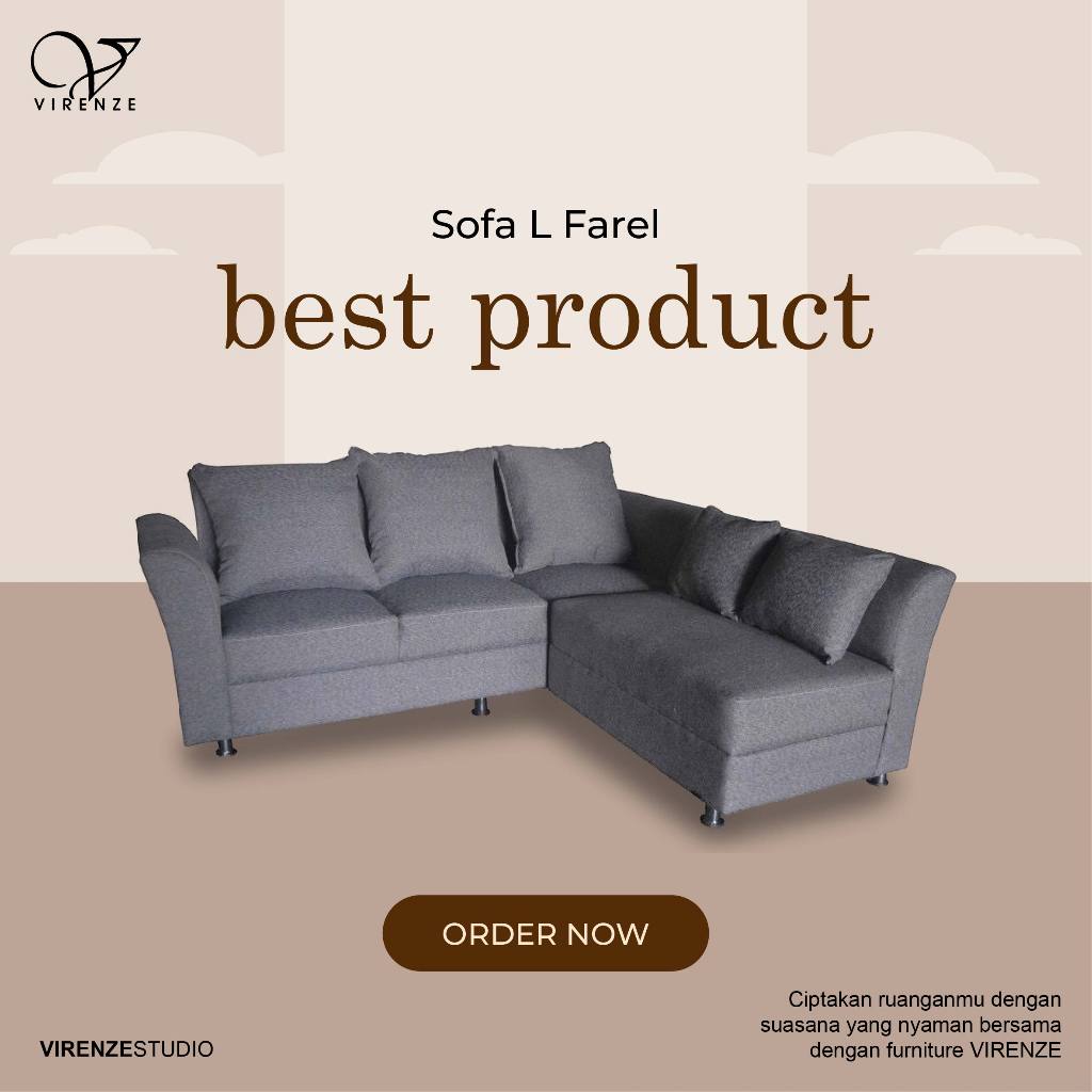 Sofa Farel L Ruang Tamu Jawa Tengah Yogyakarta Sleman Bantul Gunung Kidul Kulon Progo