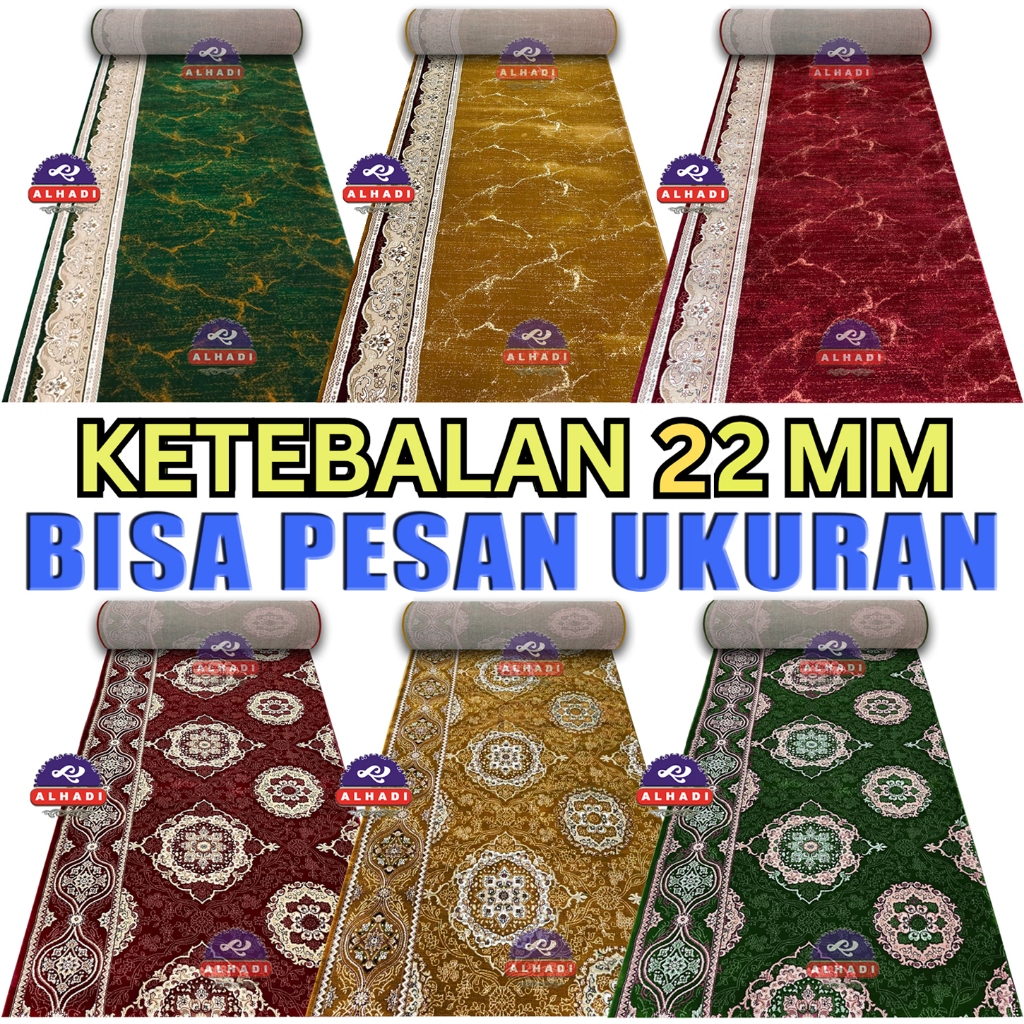Alhadi Karpet Masjid ROMIGRA METERAN Ukuran 100 x 120cm Tebal 22mm Sajadah Mushola Turki