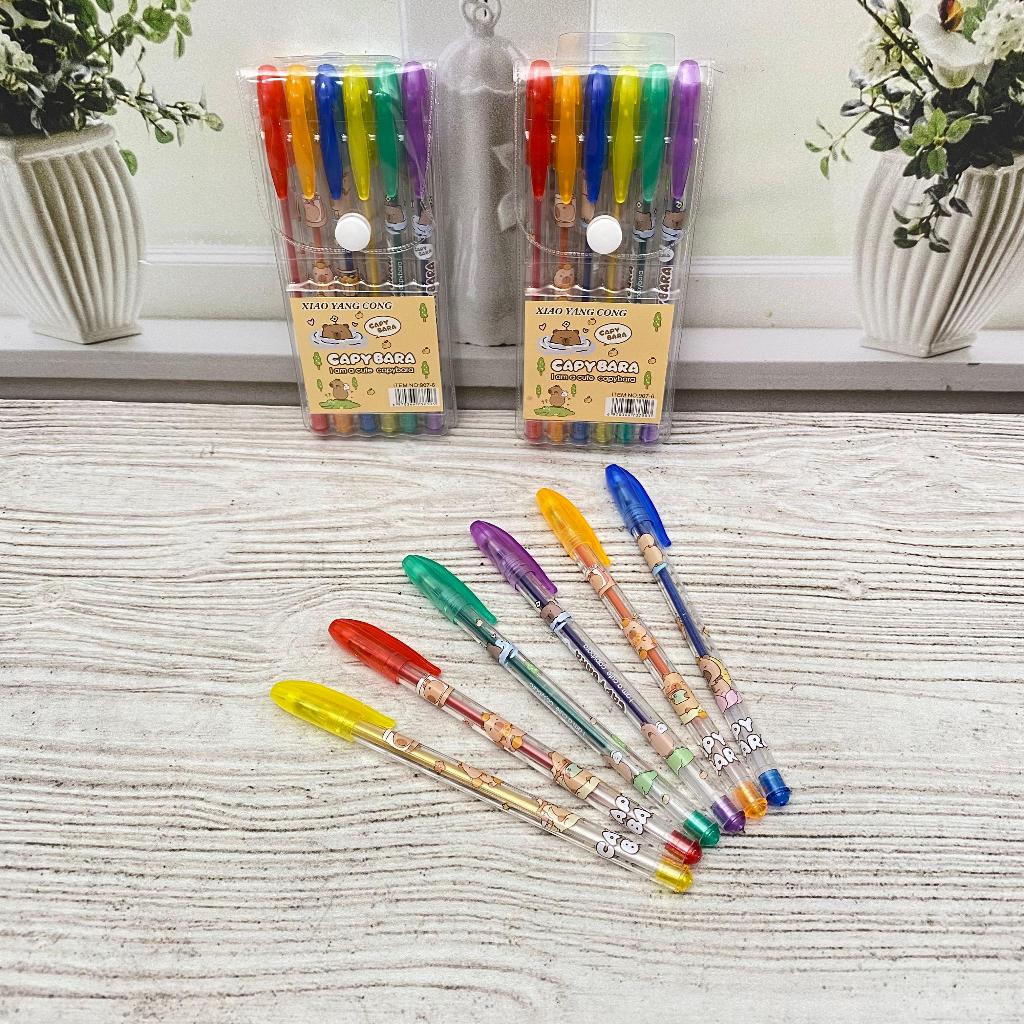 

Pulpen Gel Capybarra Warna Warni 1Set Isi 6pcs Pen Gel Capybarra Bisa COD