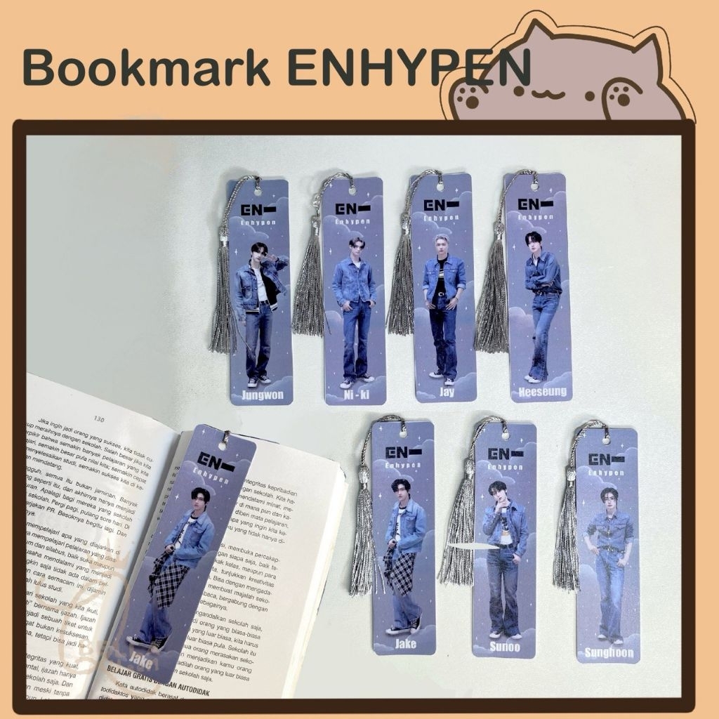 

Bookmark ENHYPEN Pembatas Buku kpop Sunoo Jay Sunghoon Heeseung Jake Jungwon Ni-ki