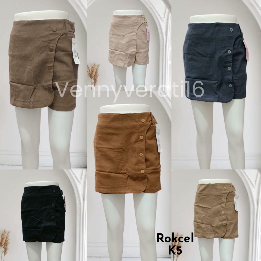 Rok Celana Pendek Wanita Rok Celana Kancing 5 Stretch Tebal Simple Me/ Celana Rok Kancing 5 Pendek S