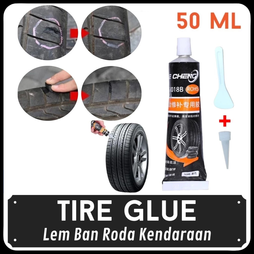 50ML Lem Ban Hitam Roda Kendaraan - Lem Ban Sobek - Lem Ban Retak - Lem Ban Motor Mobil - Lem Ban Tu