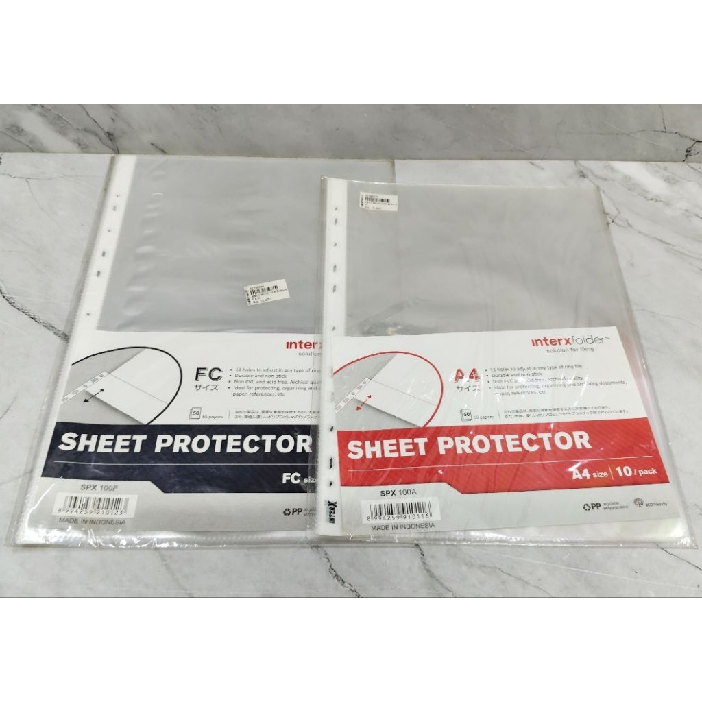 

SHEET PROTECTOR A4 & FC / MAP KERTAS / MAP DOKUMEN / MAP BERKAS - INTERXFOLDER