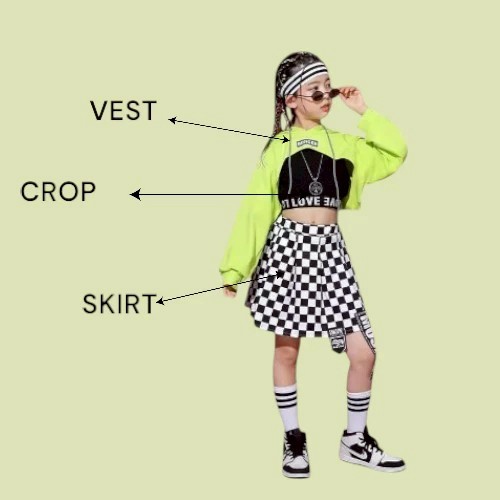 MOMO SETELAN BAJU DANCE ANAK PEREMPUAN/ SKIRT HITAM PUTIH DANCE HIPHOP STYLE KOREA / SETELAN HOODIE 