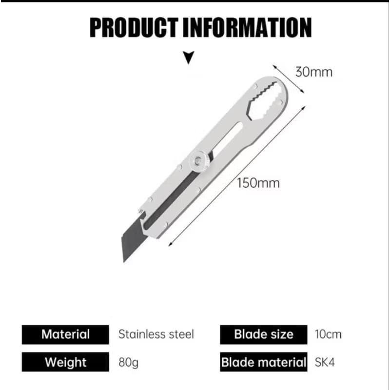 

Pisau cutter stainless 9in1 pisau pemotong seni baja penggaris tools