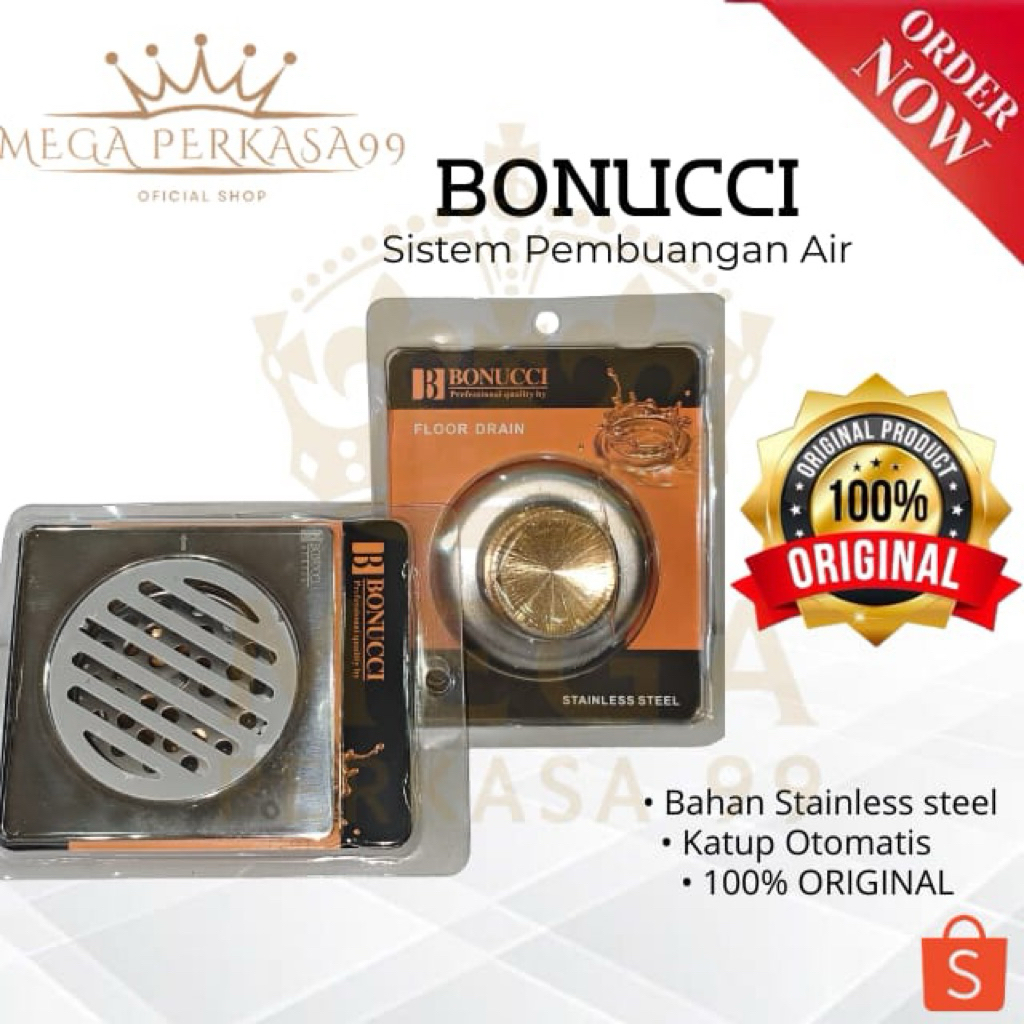 Saringan Got Stainless BONUCCI Tebal / Saringan Got Kamar Mandi / Kuningan Floor Drain