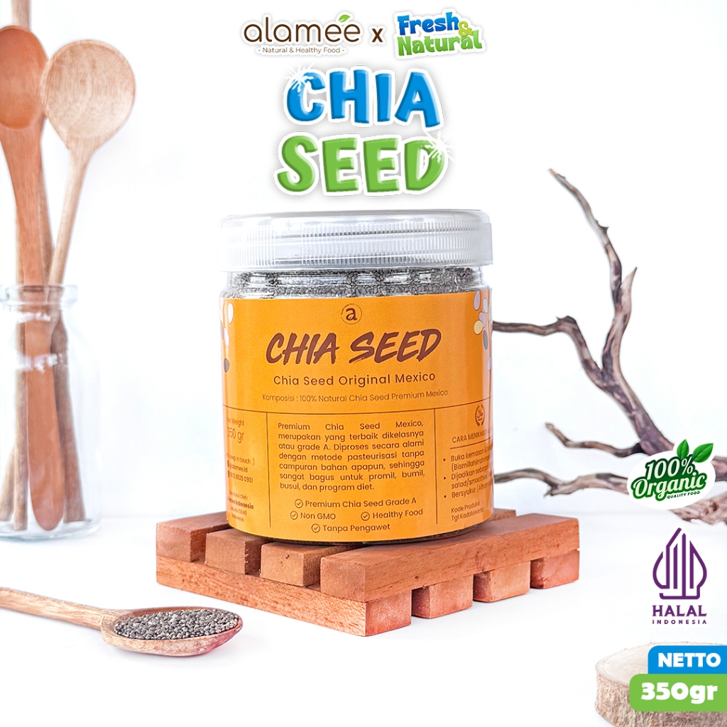 

Organic Chia Seed Grade A Biji Chiaseed 350 gr Rempah JSR Premium Meksiko fresh and natural