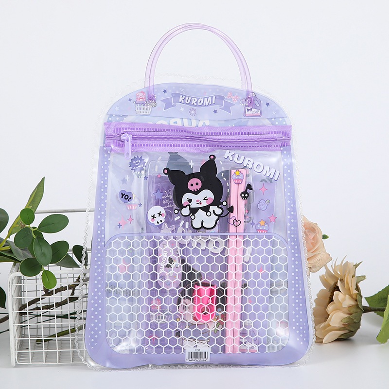 

pensil set kuromi cinamorol melody - set alat tulis 7in1 motif Atk set kuromi and friends Dino Astronot Kelinci