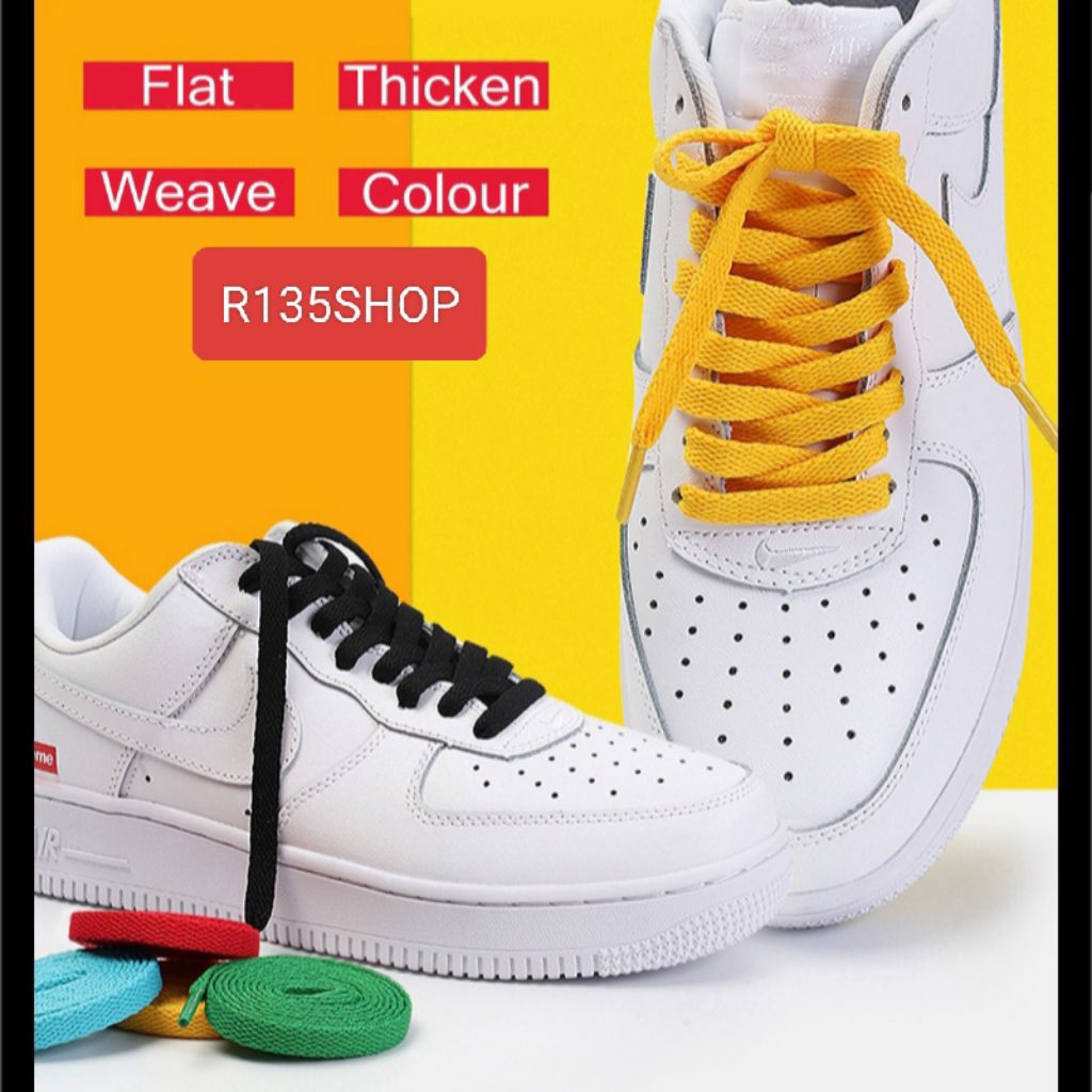 R135 Tali Sepatu Skaters Flat Lace Solid Color Shoelace