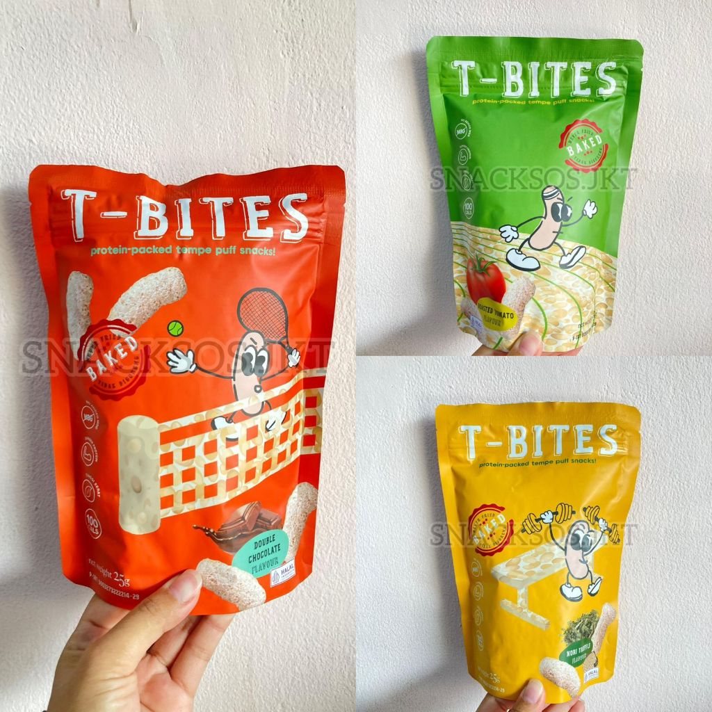

T-BITES TEMPE PUFF SNACKS ROASTED TOMATO / DOUBLE CHOCOLATE / NORI TRUFFLE