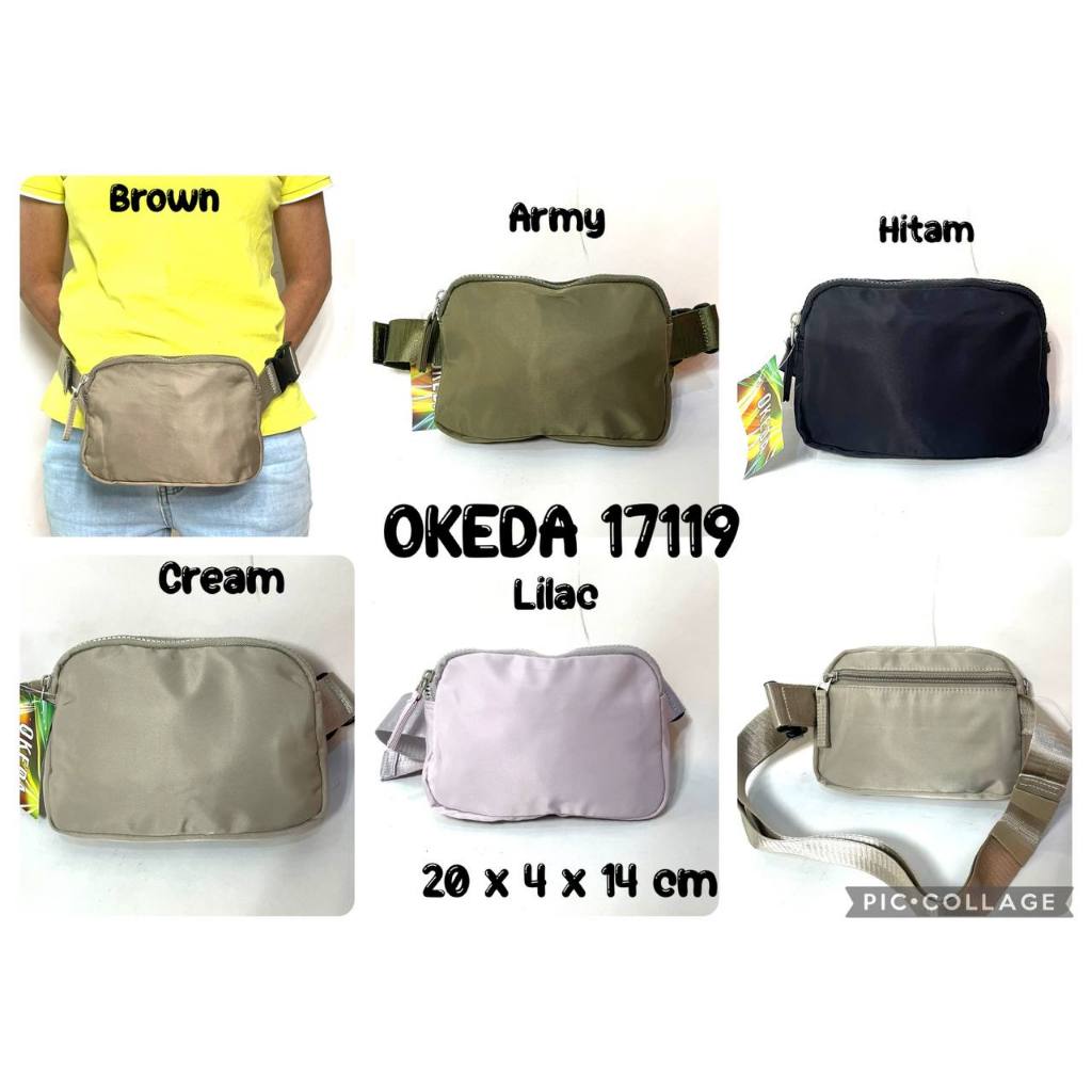 Okeda 17119 - Tas Pinggang Wanita Pria Tas Pergi Tas Travel Tas Multifungsi Serbaguna