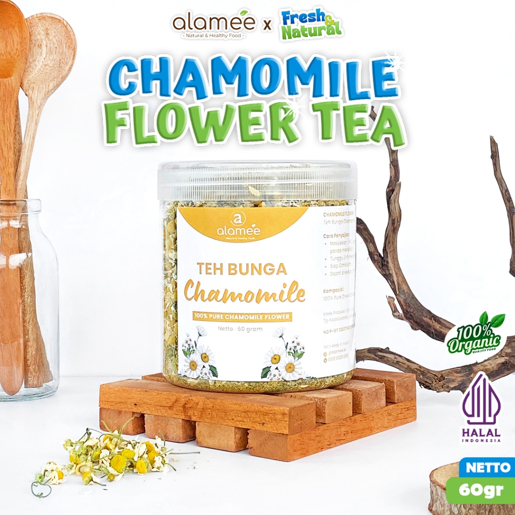 

ALAMEE Chamomile Tea Teh Bunga Camomile Flower Kamomile Dried Organik Toples fresh and natural