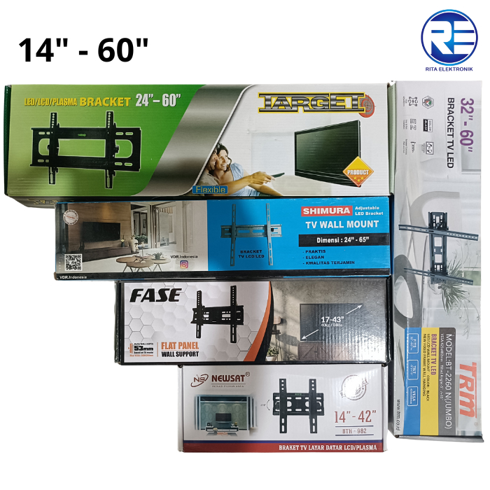 Braket TV Universal Ukuran 14 Inchi - 60 Inchi Bisa Atur Atas Bawah