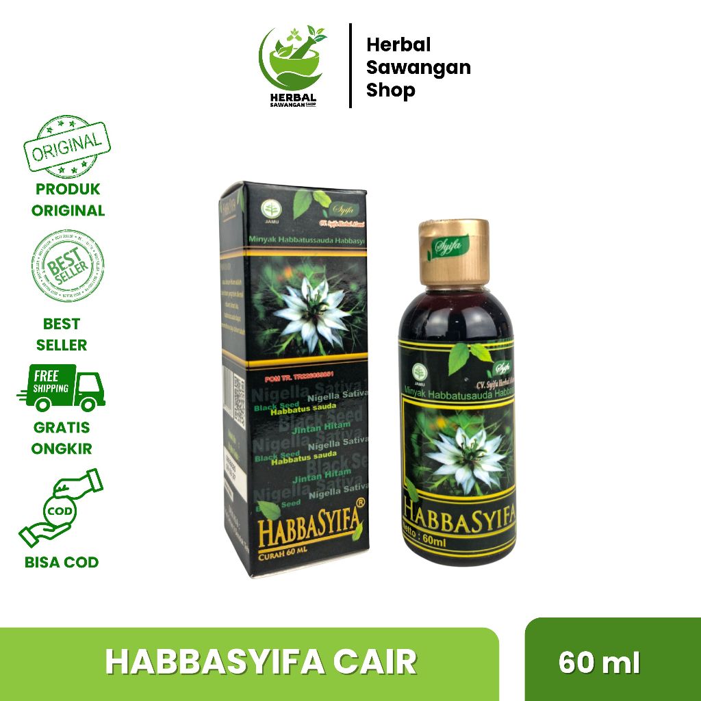 Minyak Habbatussauda Oil HABBASYIFA CAIR BPOM 60ml - Minyak Habbatussauda Cair Murni