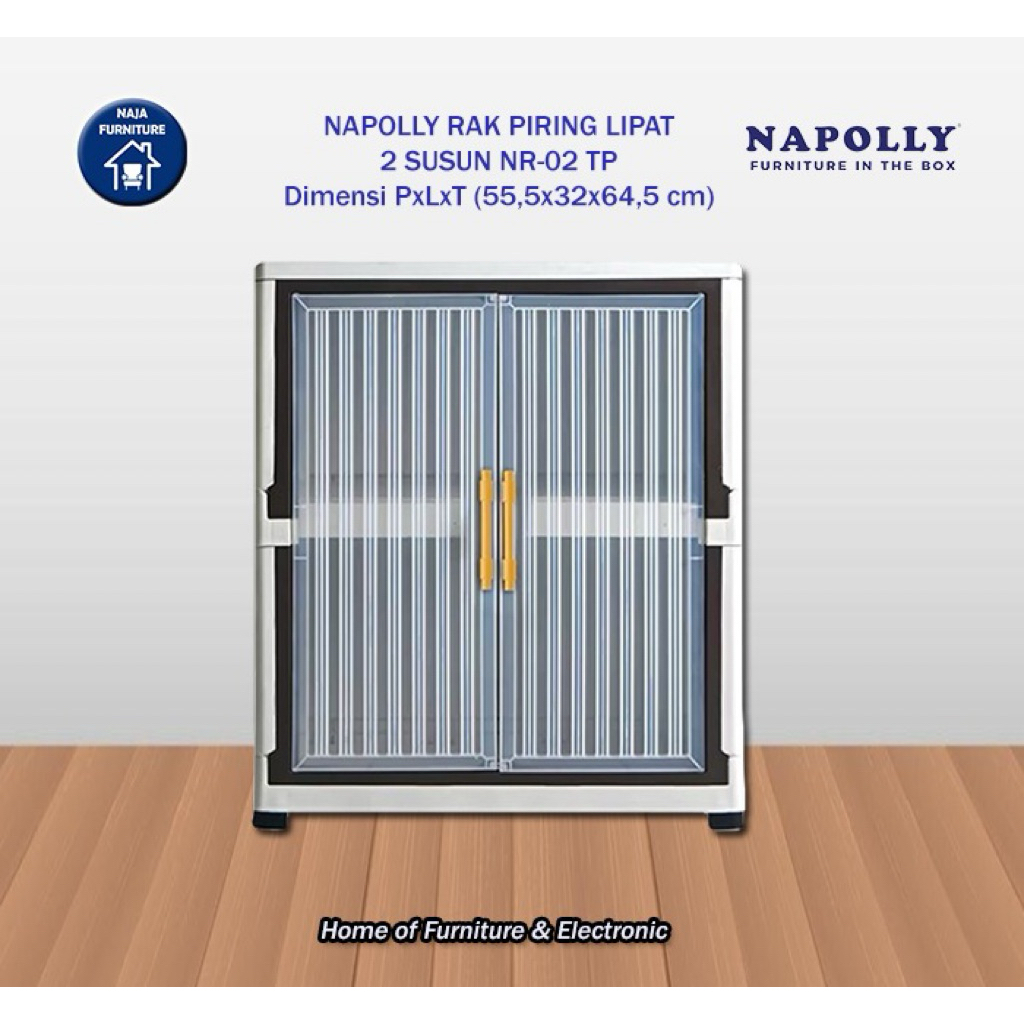 NAPOLLY Rak Piring Lipat 2 Susun | Rak Piring Napolly NR 02 TP | Rak Cabinet 2 Susun