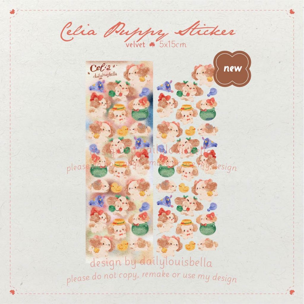 

Celia Puppy Deco Sticker by Dailylouisbella