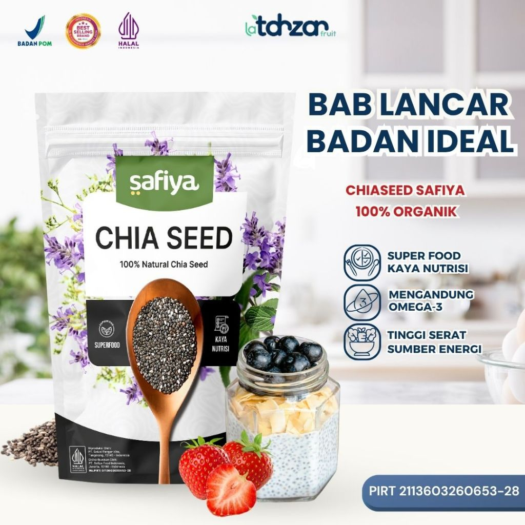 

Chia Seed Safiya 500 gr Organic Black Chiaseed Superfood untuk Diet Clean Food