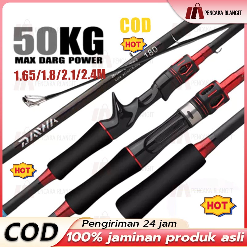 Carbon Spinning Rod Casting RodJoran pancing 2 bagian spinning/casting 1.65m/1.8m/2.1m M/ML joran ca