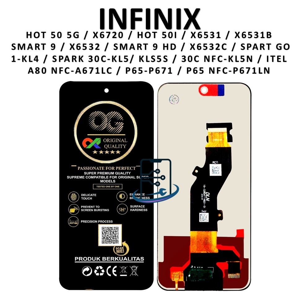 LCD TOUCHSCREEN INFINIX HOT 50 5G / X6720 / HOT 501 / X6531 X6531B / SMART 9 / X6532 / SMART 9 HD / 