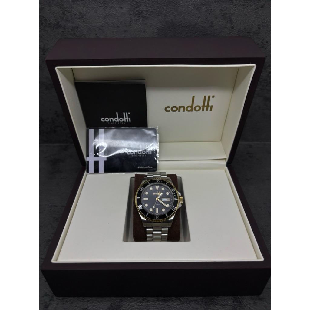 Jam Tangan Condotti Divers 42mm Black Gold Automatic Watch