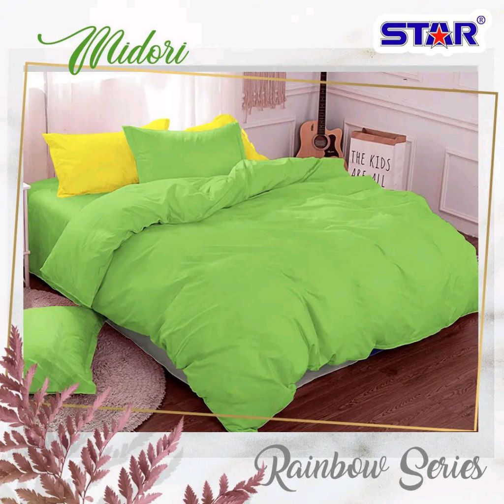 SPREI KATUN POLOS + ANTI GESER KATUN CVC STAR PREMIUM POLOSAN WARNA HIJAU MIDORI &  NILE UK 90x200 /