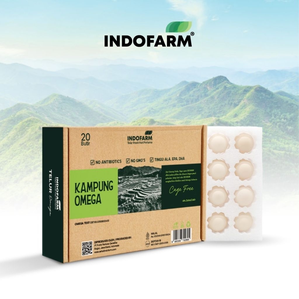 

INDOFARM Telur AYAM KAMPUNG ASLI Omega 3 Organik FREE RANGE