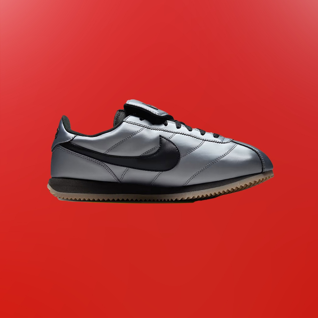 Sepatu Cortez Leather SE Metalic Cool Grey Black 100% Original