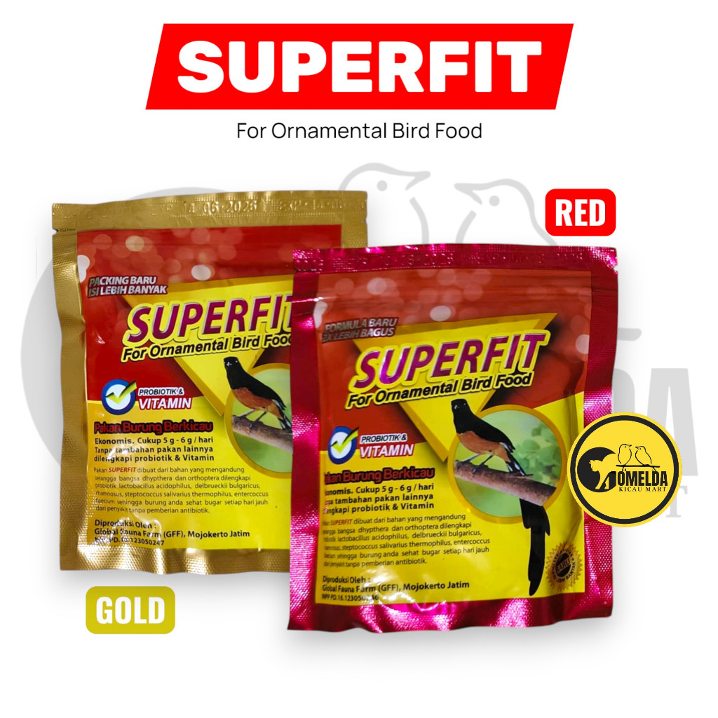 PAKAN BURUNG SUPERPAKAN VOER PUR SUPERFIT GOLD HIGH PROTEIN MAKANAN HARIAN BURUNG MURAI KACER CIBLEK