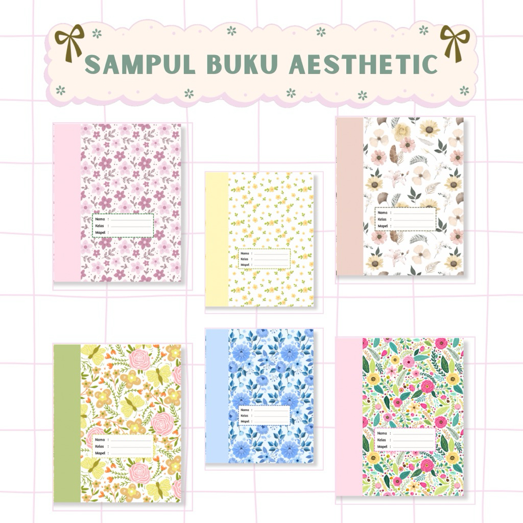 

SAMPUL BUKU AESTHETIC FLOWERS SERIES | Sampul Buku Custom | Buku tulis - Buku Sekolah