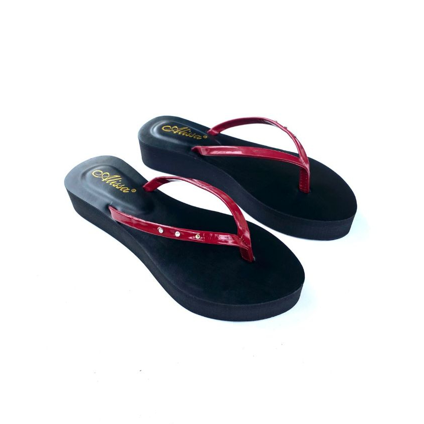Alisa - Sandal wedges wanita Tinggi 3 CM - Sandal Wedges 3 Permata