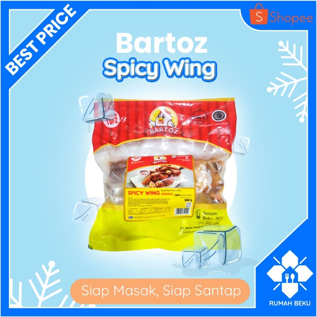 

Spicy Wings Siap Goreng - Lembut & Gurih - 500gr | Rumah Beku