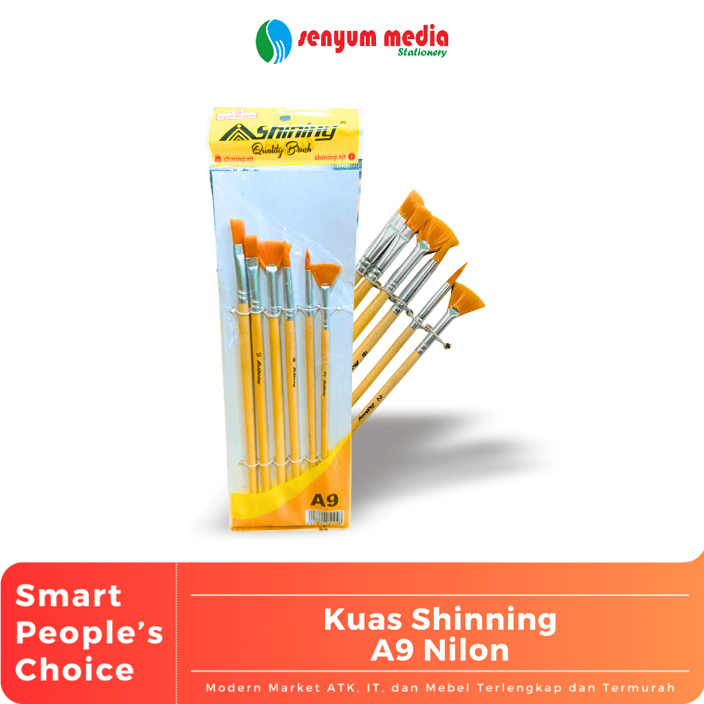 

Shinning - Kuas Lukis Set Type A6/A7/A9/A10 Nylon | Kuas Lukis Set ( 1 set Isi 6 pcs ) (S:SET)