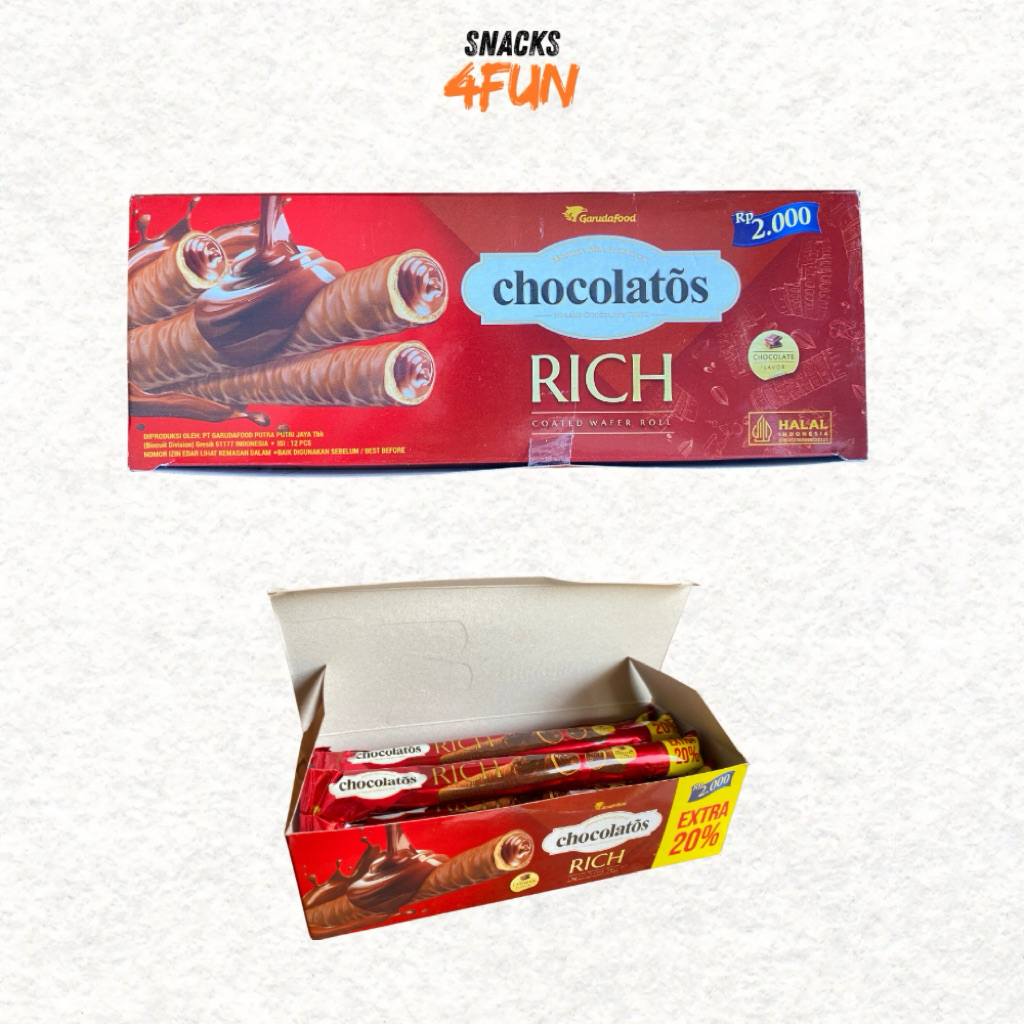 

Chocolatos Rich Roll Coklat lumer isi 12 Roll