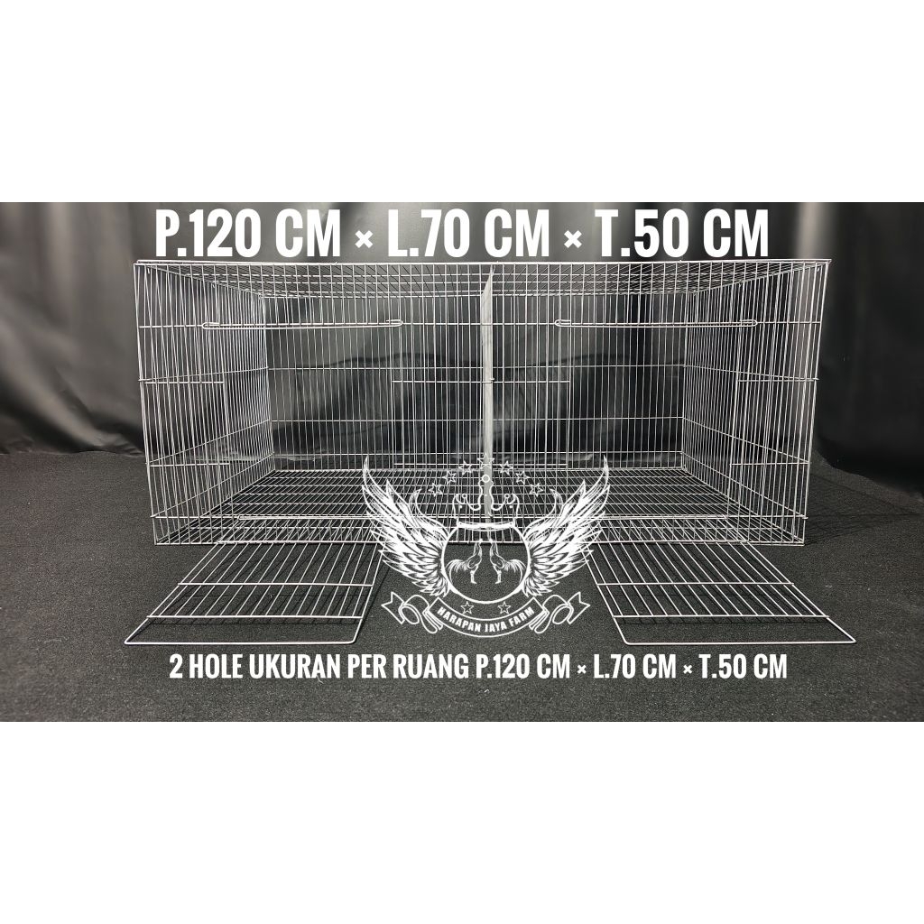 KANDANG KELINCI 2 HOLE P.120 CM × L.70 CM × T.50 CM BOX PEMBESARAN DOC AYAM DOD BEBEK BURUNG DARA