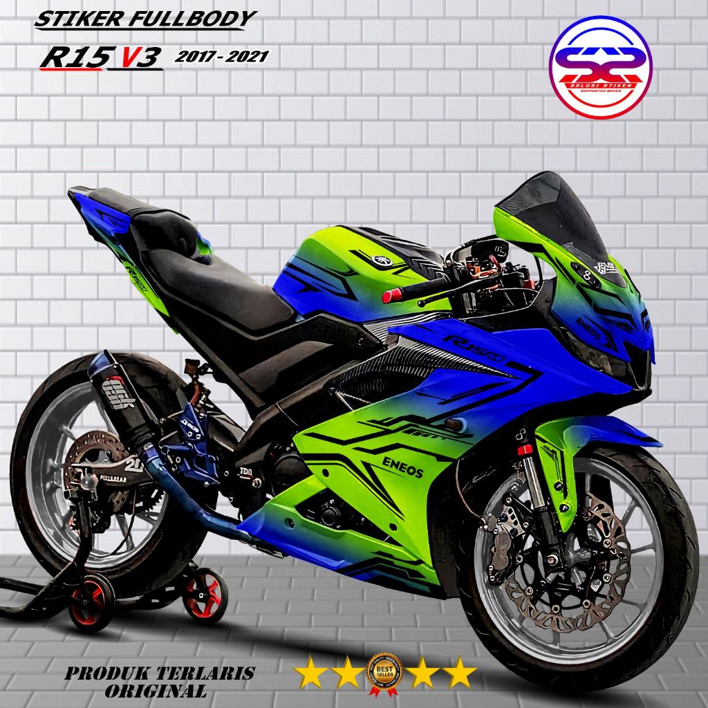 ANTI LUNTUR Sticker Decal Yamaha R15 V3 Full Body Hologram Kuning Bumblebee