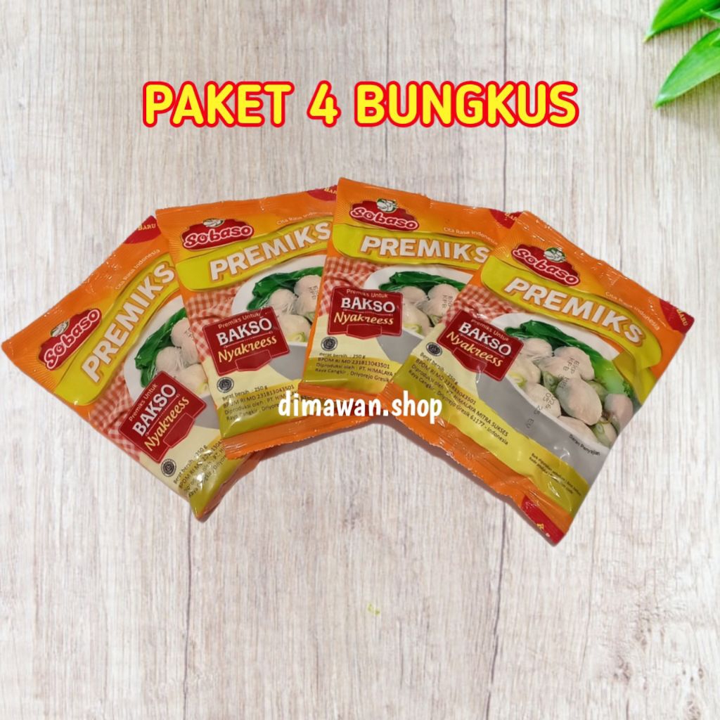 

SOBASO tepung adonan bakso nyakreess 250 gram ( 4pcs )